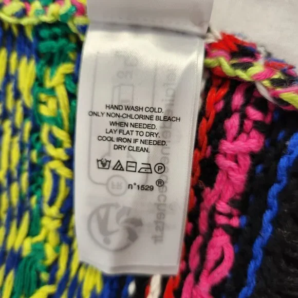 LAUREN Unisex Multicolor Geo-Motif Cotton-Linen Crewneck Sweater Size XS Ex. Con - Picture 11 of 16